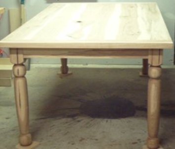 Custom Made Dining Table with hand turned legs by Daryl's Custom Woodshop